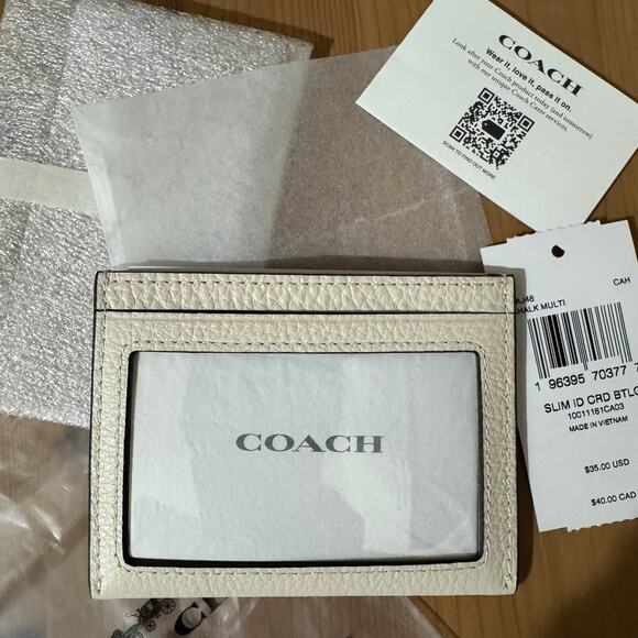 NWT ❤️ Coach Slim Id Card Case With Sketch Print - Picture 8 of 9